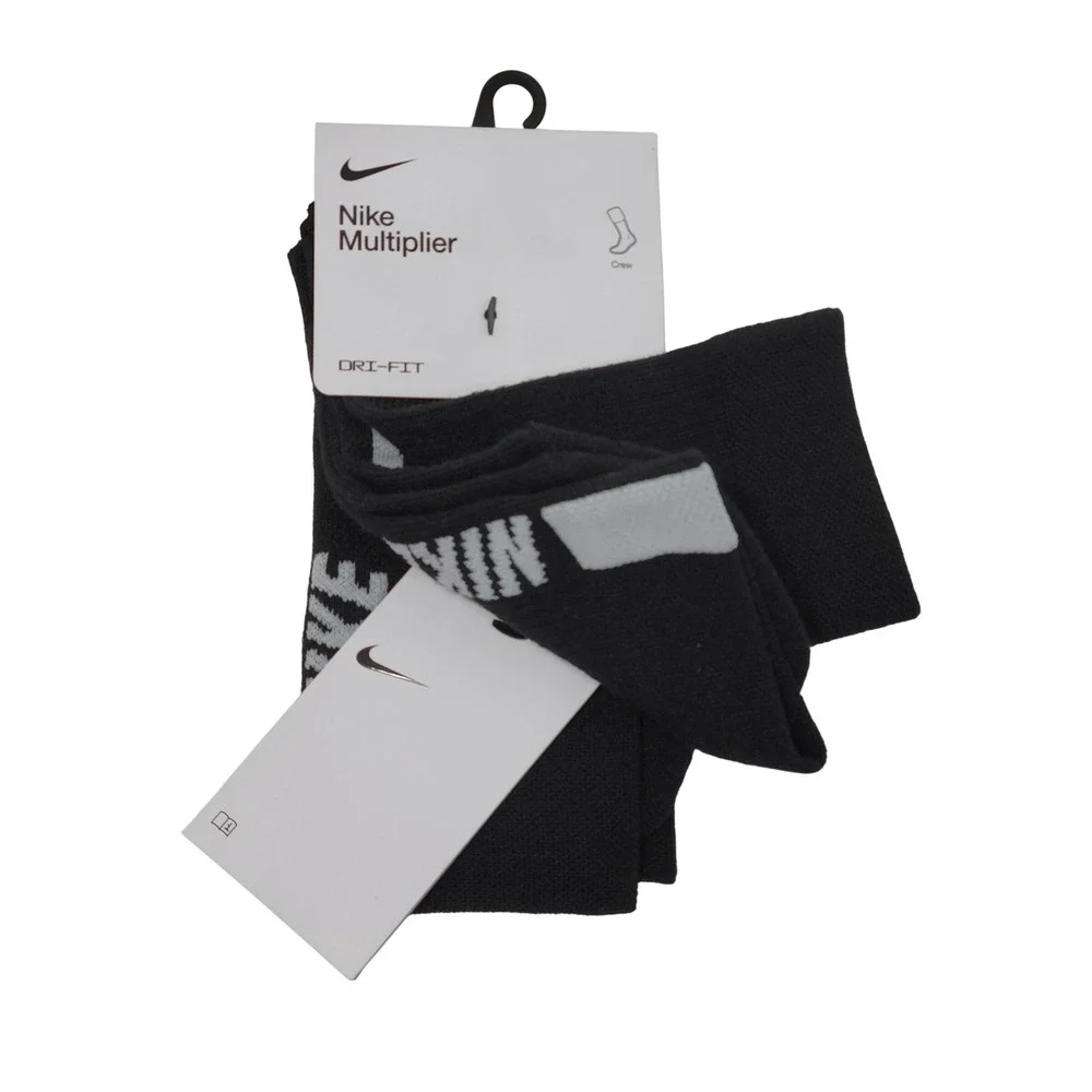 Nike Training Multiplier Crew Socks 2 Pack Women 6-10 Men Size 6-8 Youth 5Y-7Y